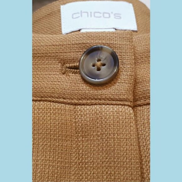 Chicos Slim Tapered Ankle Pants Mustard Yellow Cropped Trousers Womens Size XS - Picture 8 of 10